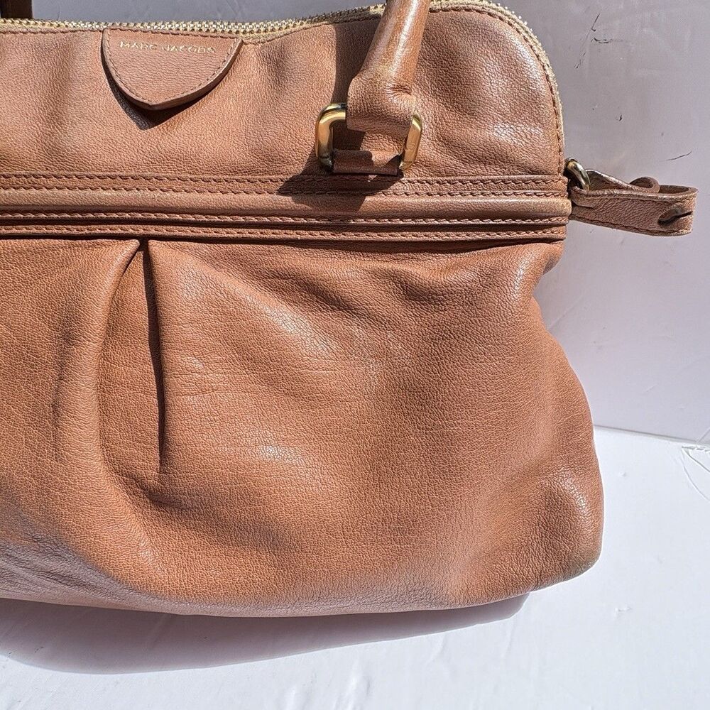 MARC JACOBS Preston Convertible Camel Brown Leather Tote Handbag Rare Authentic - Picture 8 of 16